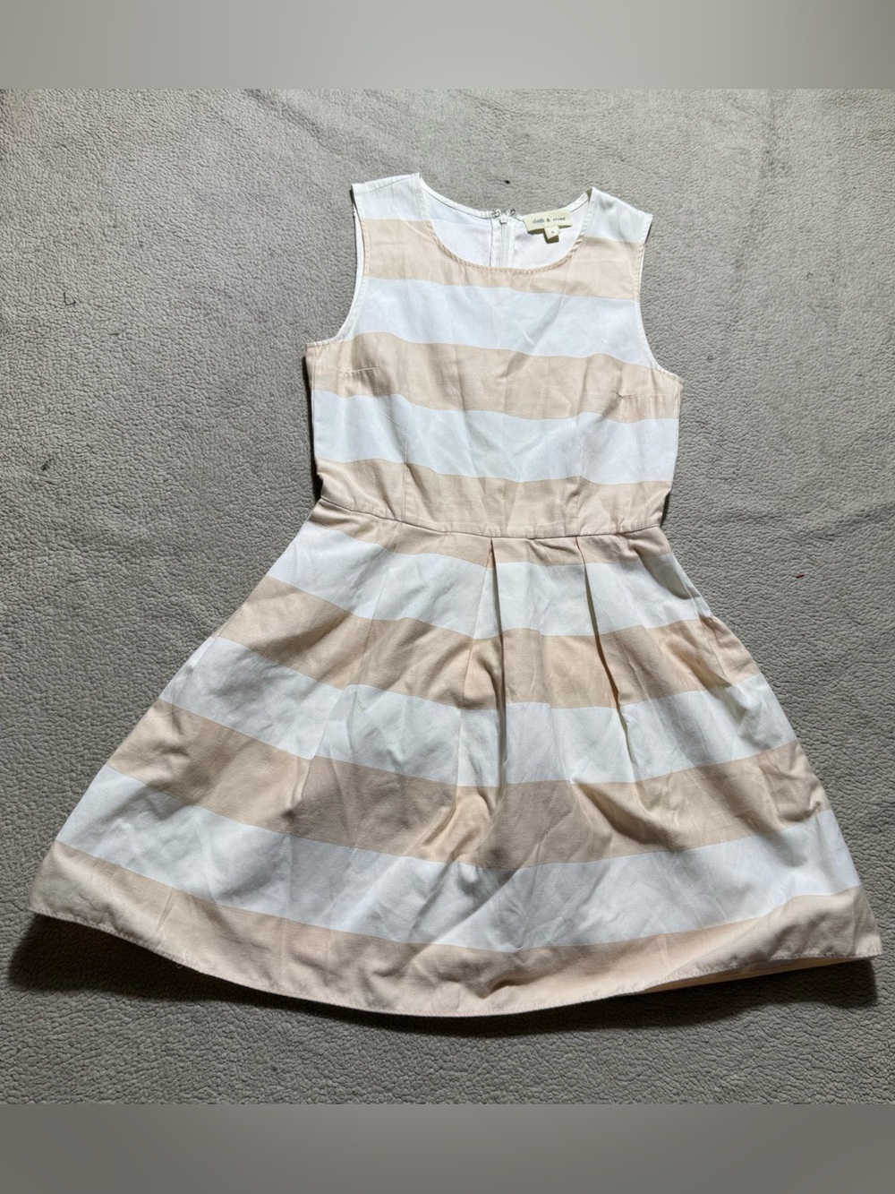 Cloth & Stone Dress Womens Small Sleeveless A-Line Striped Lined Back Zip Knee